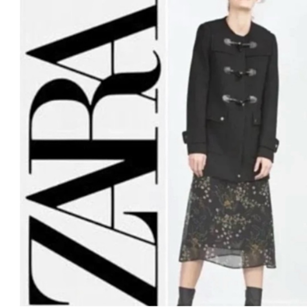 ZARA BLACK DUFFLE COAT TOGGLE CLOSURE JACKET
SIZE MEDIUM - Picture 14 of 14
